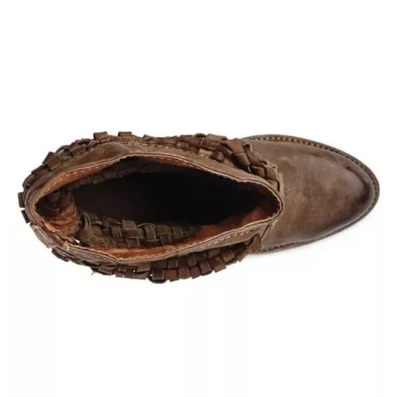 AUSTRALIA LUXE COLLECTIVE-WYNN-Cognac Braided Leather Boots-Sz 35-Excellent - Picture 2 of 8